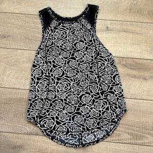 Lululemon Womens Tank Top Sculpt Posey Black White Run Yoga Gym Mesh‎ Size 2